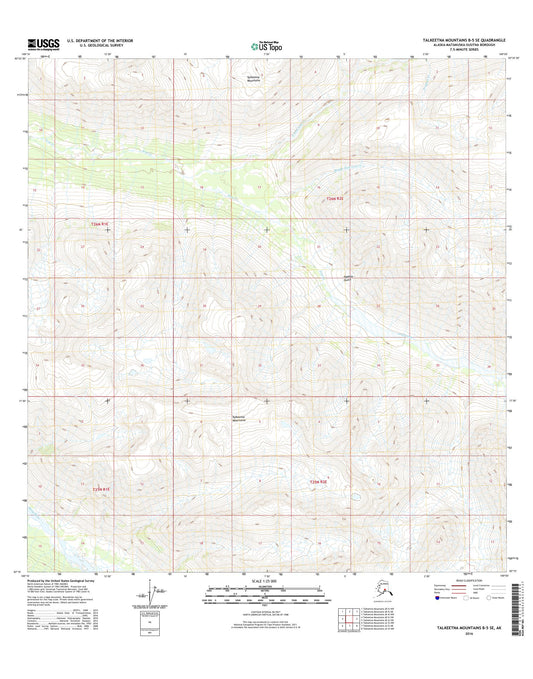 Talkeetna Mountains B-5 SE Alaska US Topo Map Image