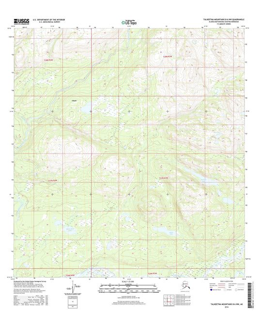 Talkeetna Mountains B-6 NW Alaska US Topo Map Image