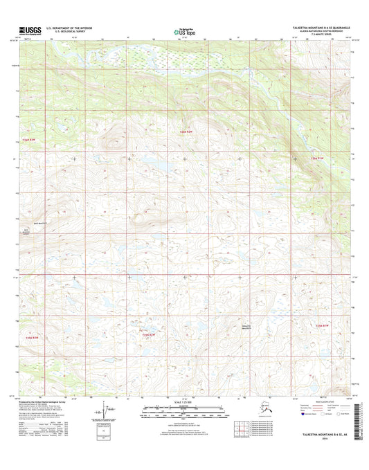 Talkeetna Mountains B-6 SE Alaska US Topo Map Image