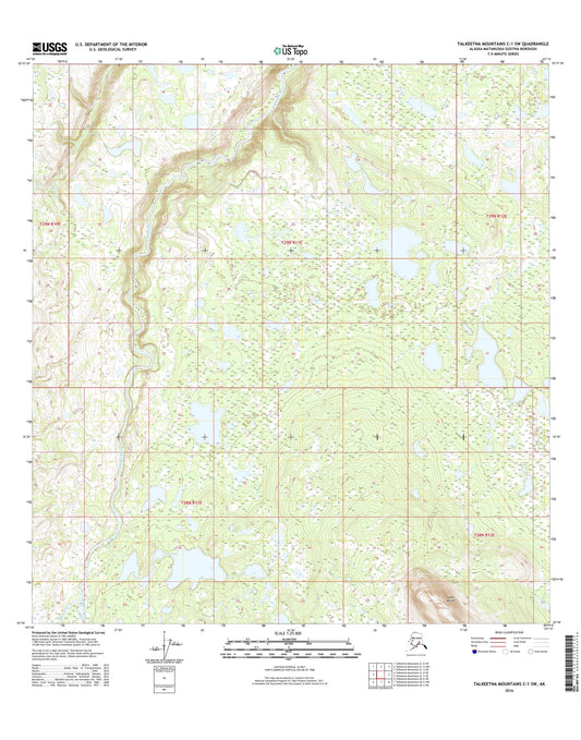 Talkeetna Mountains C-1 SW Alaska US Topo Map Image