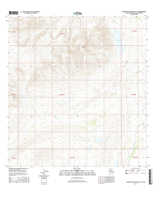 Talkeetna Mountains C-3 NE Alaska US Topo Map Image