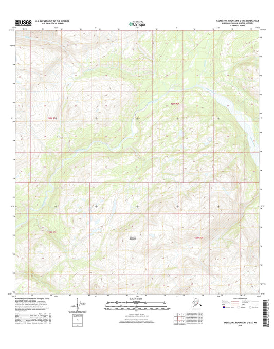 Talkeetna Mountains C-5 SE Alaska US Topo Map Image