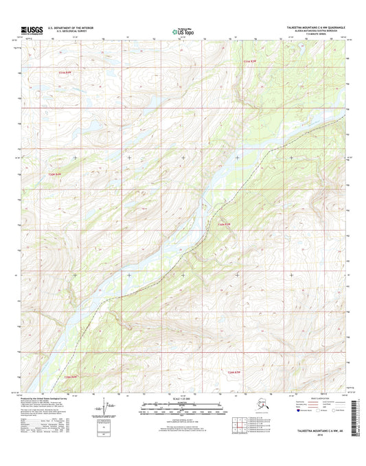 Talkeetna Mountains C-6 NW Alaska US Topo Map Image