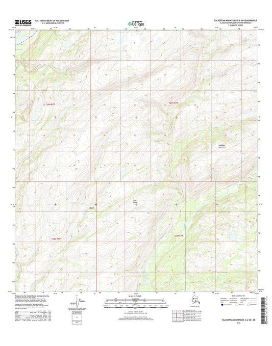 Talkeetna Mountains C-6 SW Alaska US Topo Map Image