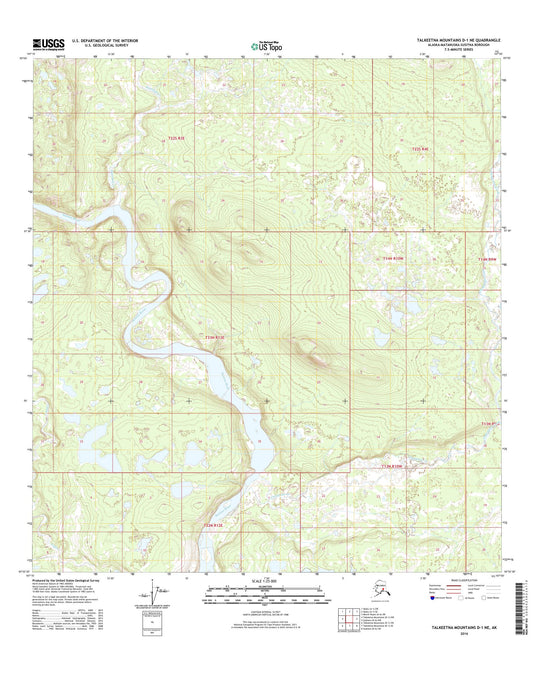 Talkeetna Mountains D-1 NE Alaska US Topo Map Image