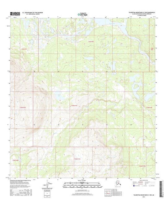Talkeetna Mountains D-1 NW Alaska US Topo Map Image