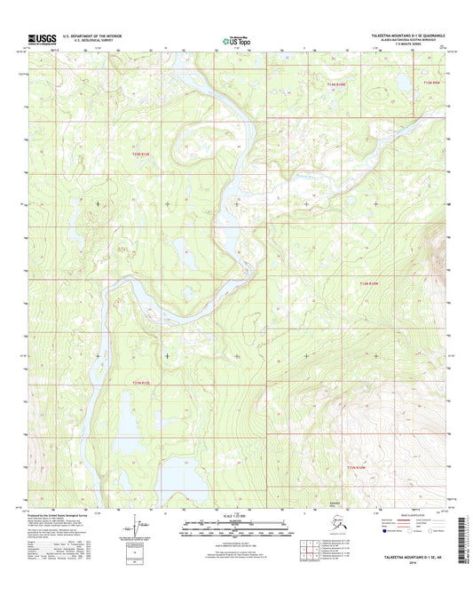 Talkeetna Mountains D-1 SE Alaska US Topo Map Image