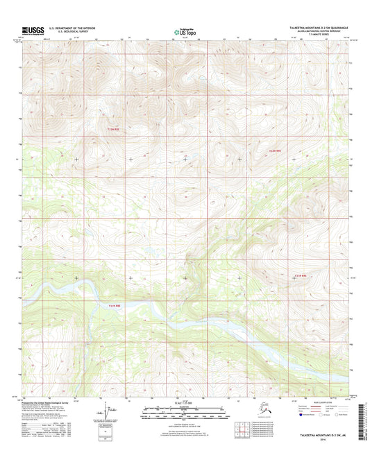 Talkeetna Mountains D-2 SW Alaska US Topo Map Image