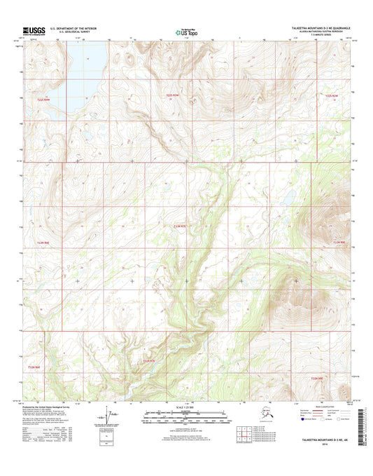 Talkeetna Mountains D-3 NE Alaska US Topo Map Image