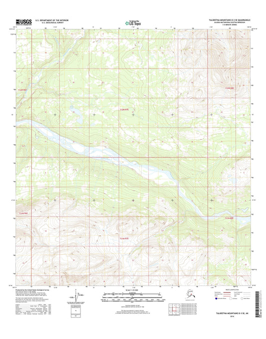 Talkeetna Mountains D-3 SE Alaska US Topo Map Image