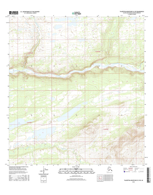 Talkeetna Mountains D-3 SW Alaska US Topo Map Image