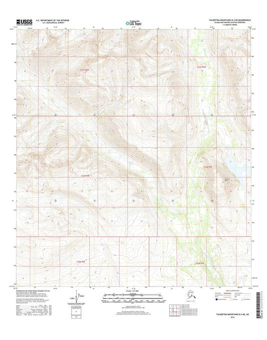 Talkeetna Mountains D-4 NE Alaska US Topo Map Image