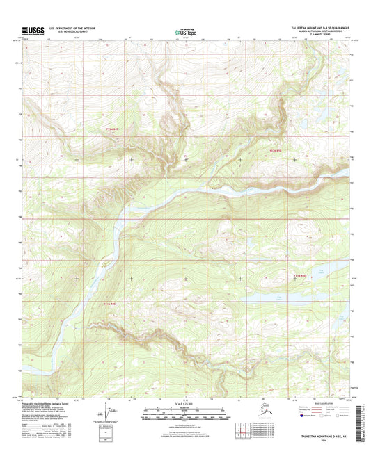 Talkeetna Mountains D-4 SE Alaska US Topo Map Image