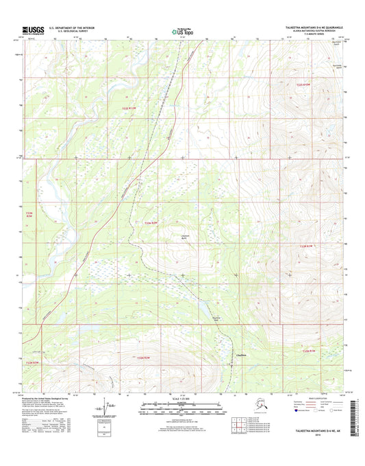 Talkeetna Mountains D-6 NE Alaska US Topo Map Image