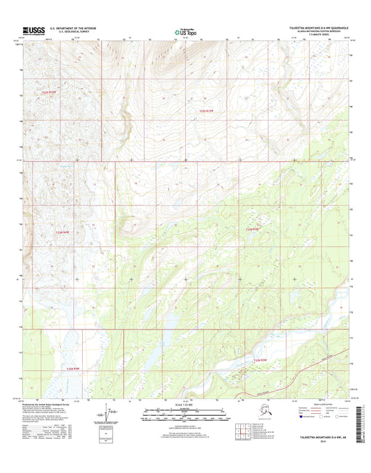 Talkeetna Mountains D-6 NW Alaska US Topo Map Image