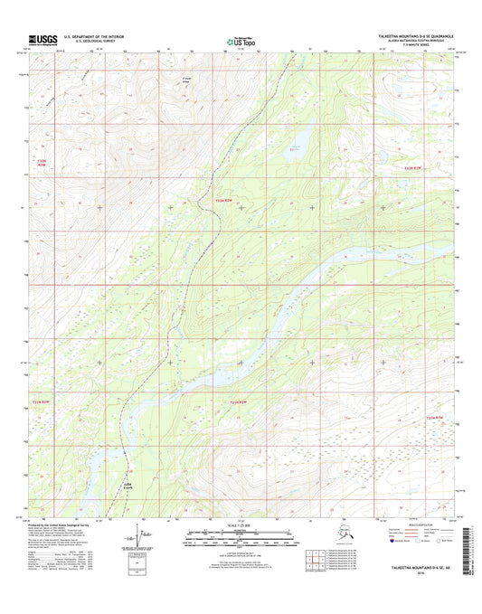 Talkeetna Mountains D-6 SE Alaska US Topo Map Image