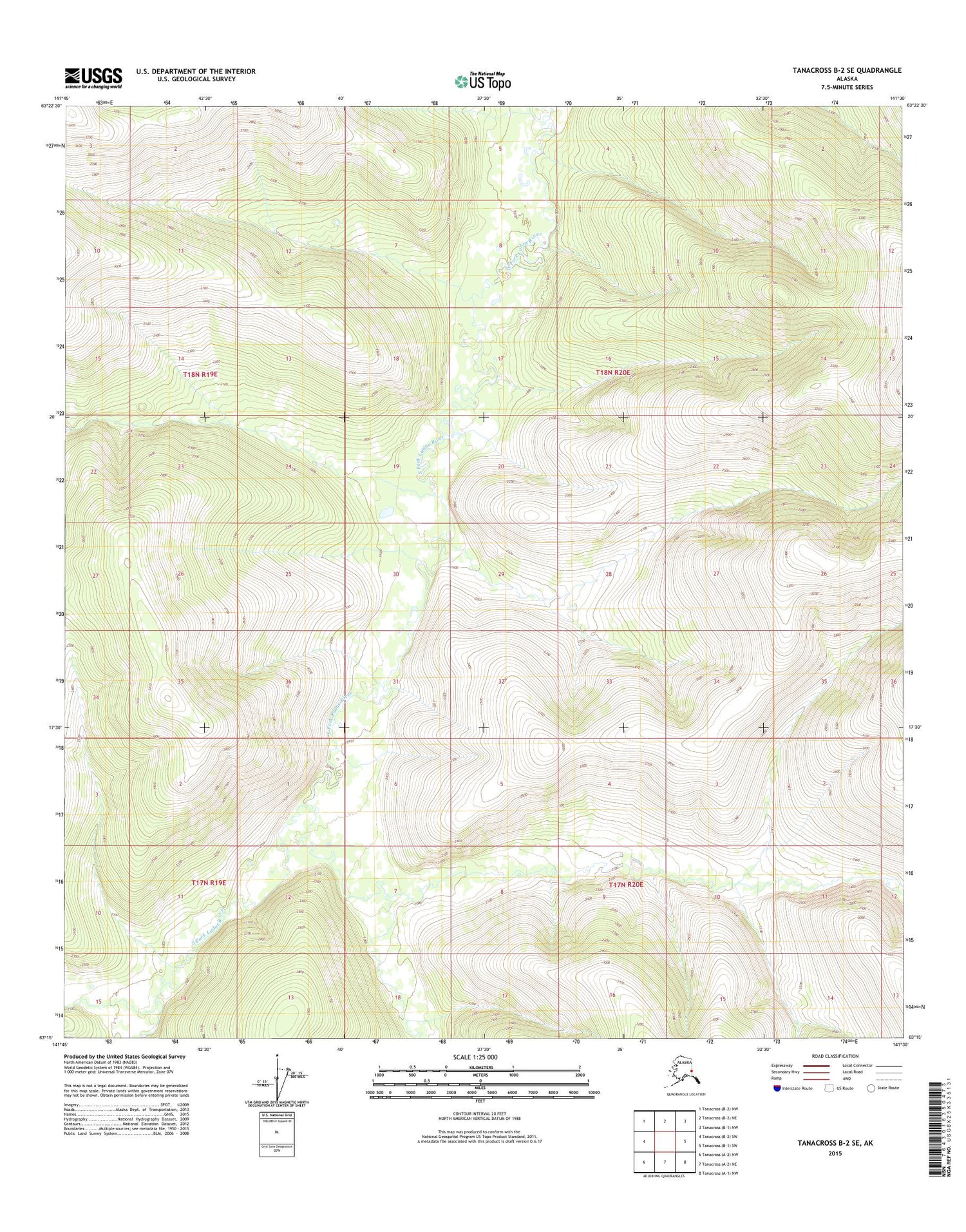 Tanacross B-2 SE Alaska US Topo Map Image