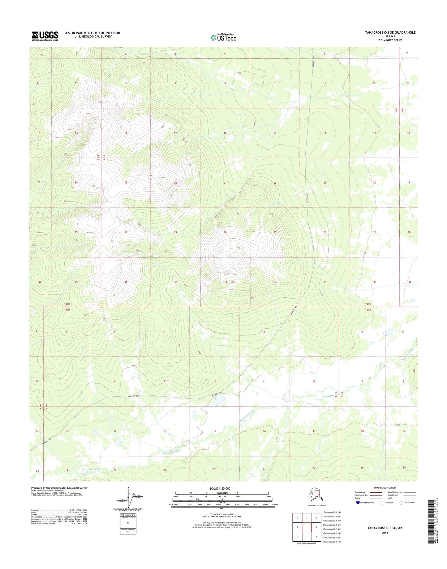 Tanacross C-3 SE Alaska US Topo Map Image