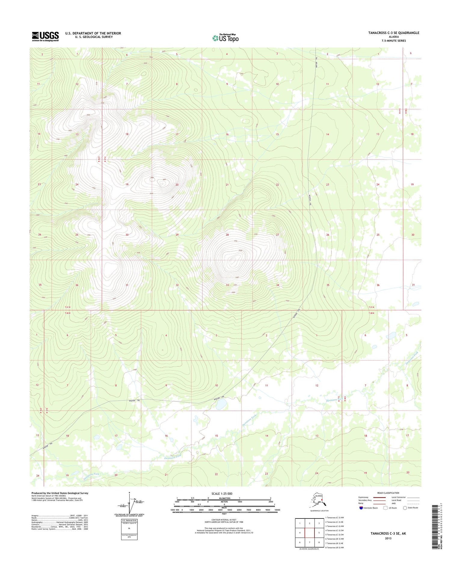 Tanacross C-3 SE Alaska US Topo Map Image