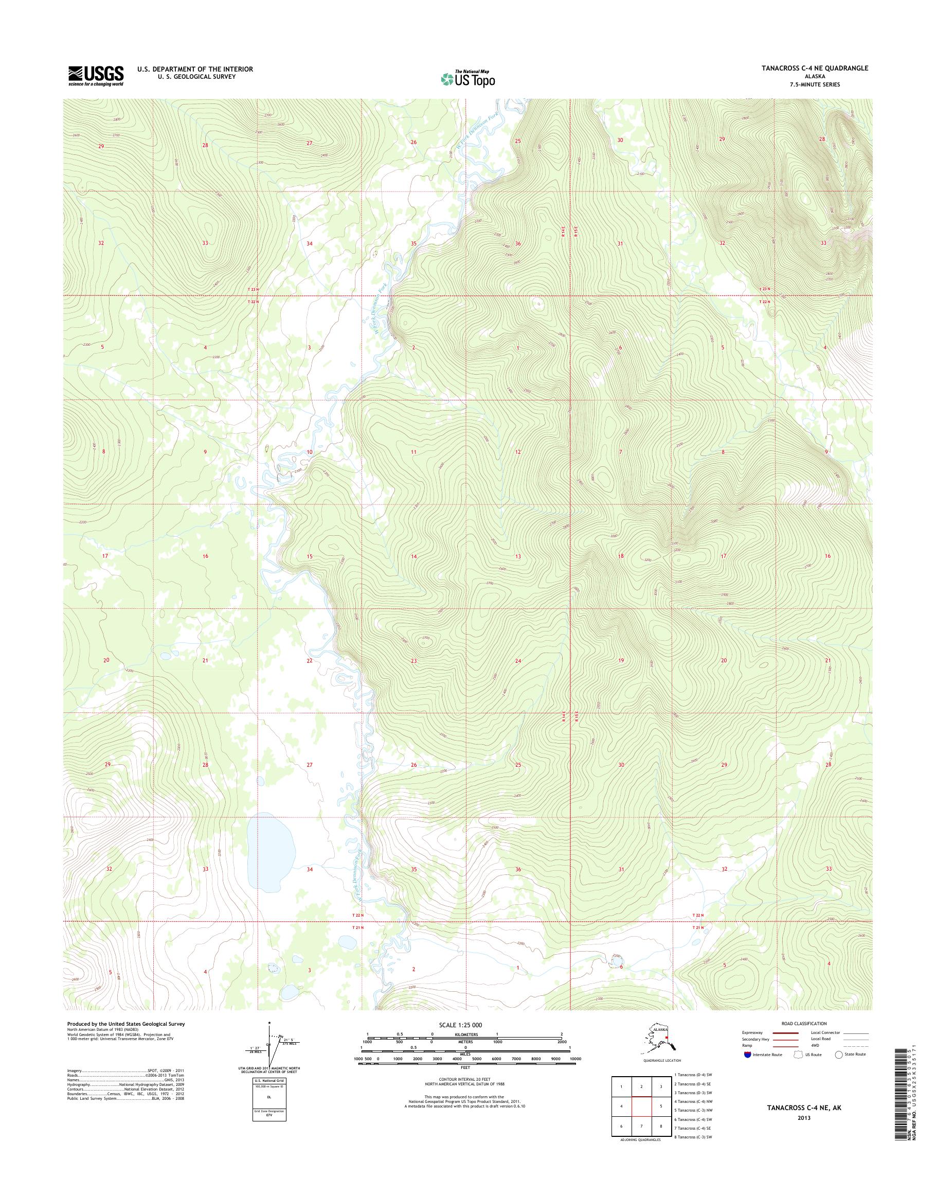 Tanacross C-4 NE Alaska US Topo Map – MyTopo Map Store