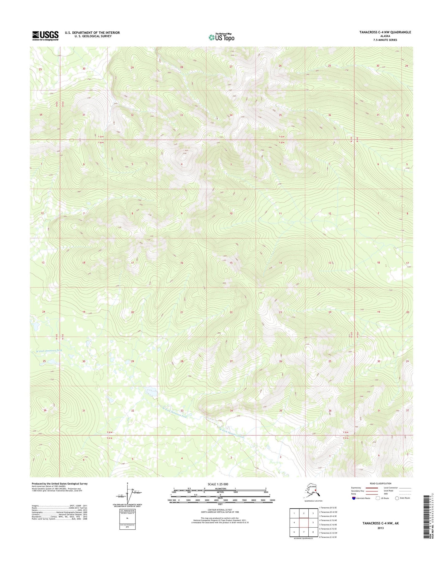 Tanacross C-4 NW Alaska US Topo Map Image