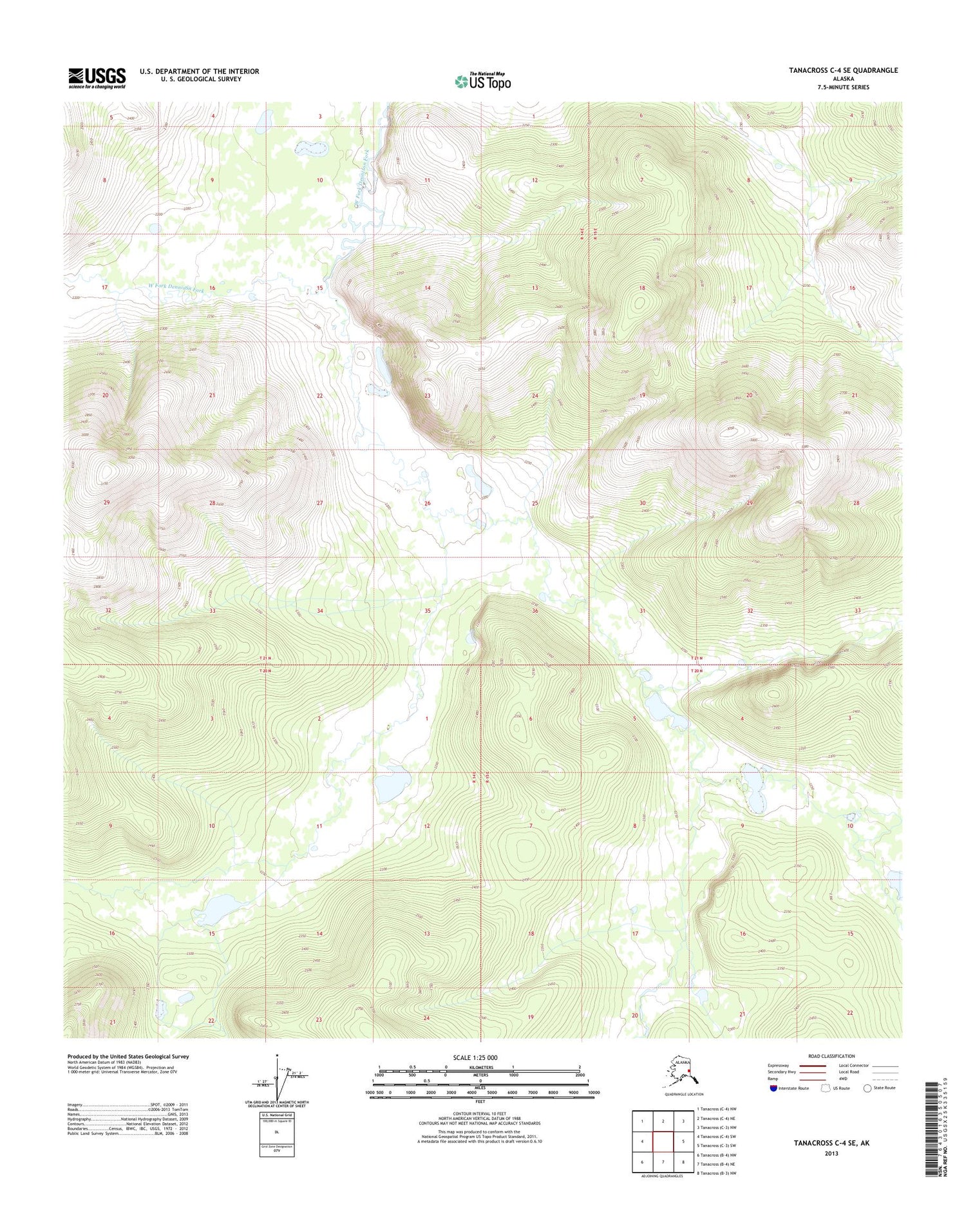 Tanacross C-4 SE Alaska US Topo Map Image