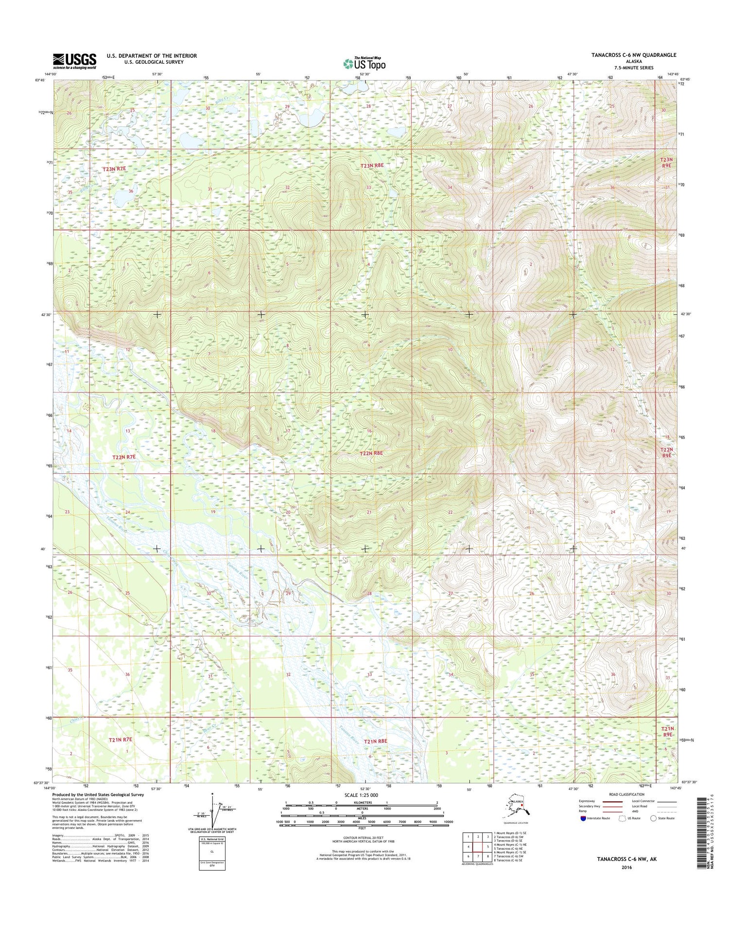 Tanacross C-6 NW Alaska US Topo Map Image