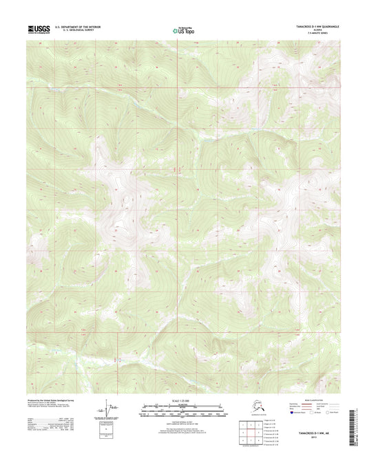 Tanacross D-1 NW Alaska US Topo Map Image