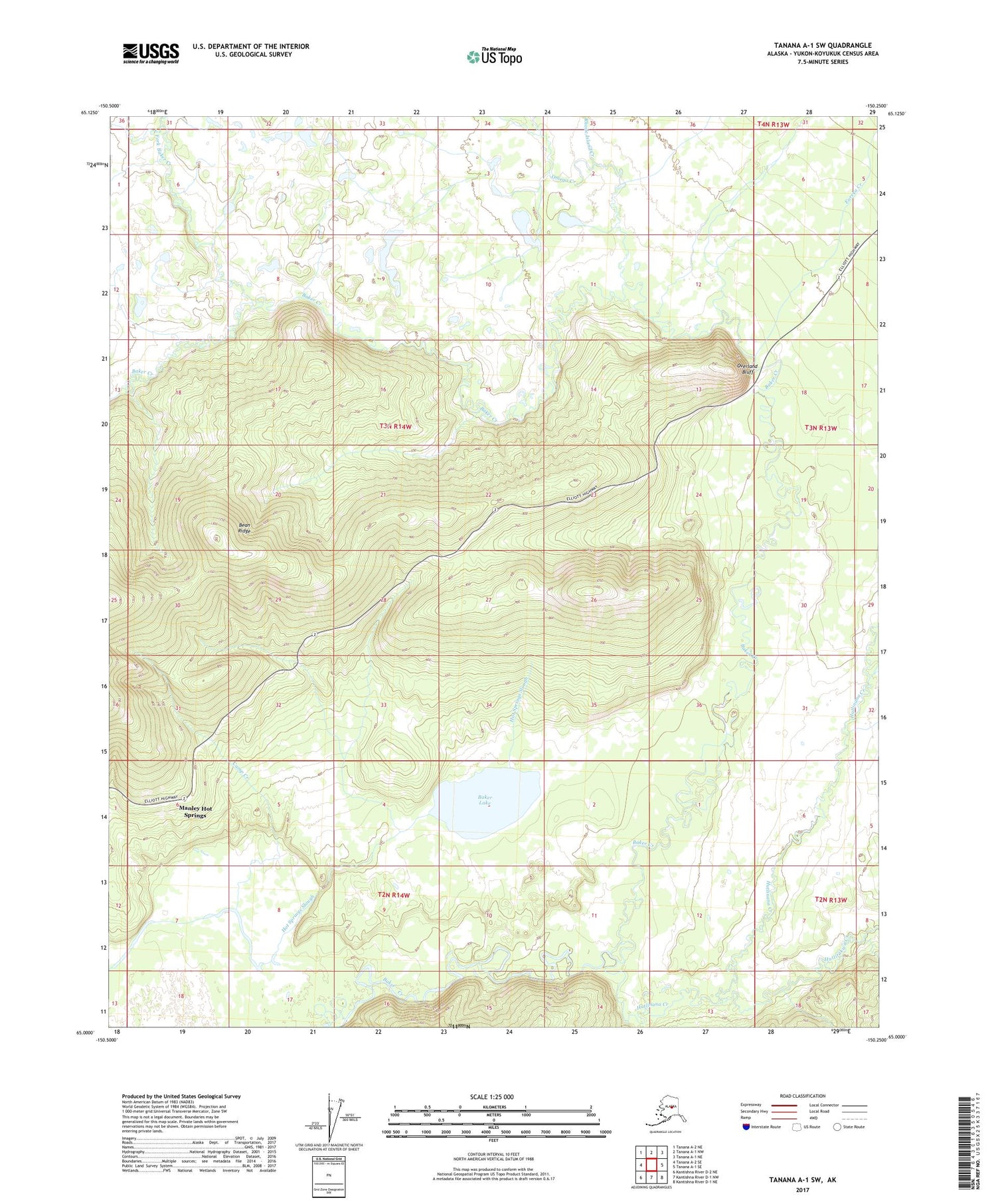 Tanana A-1 SW Alaska US Topo Map Image