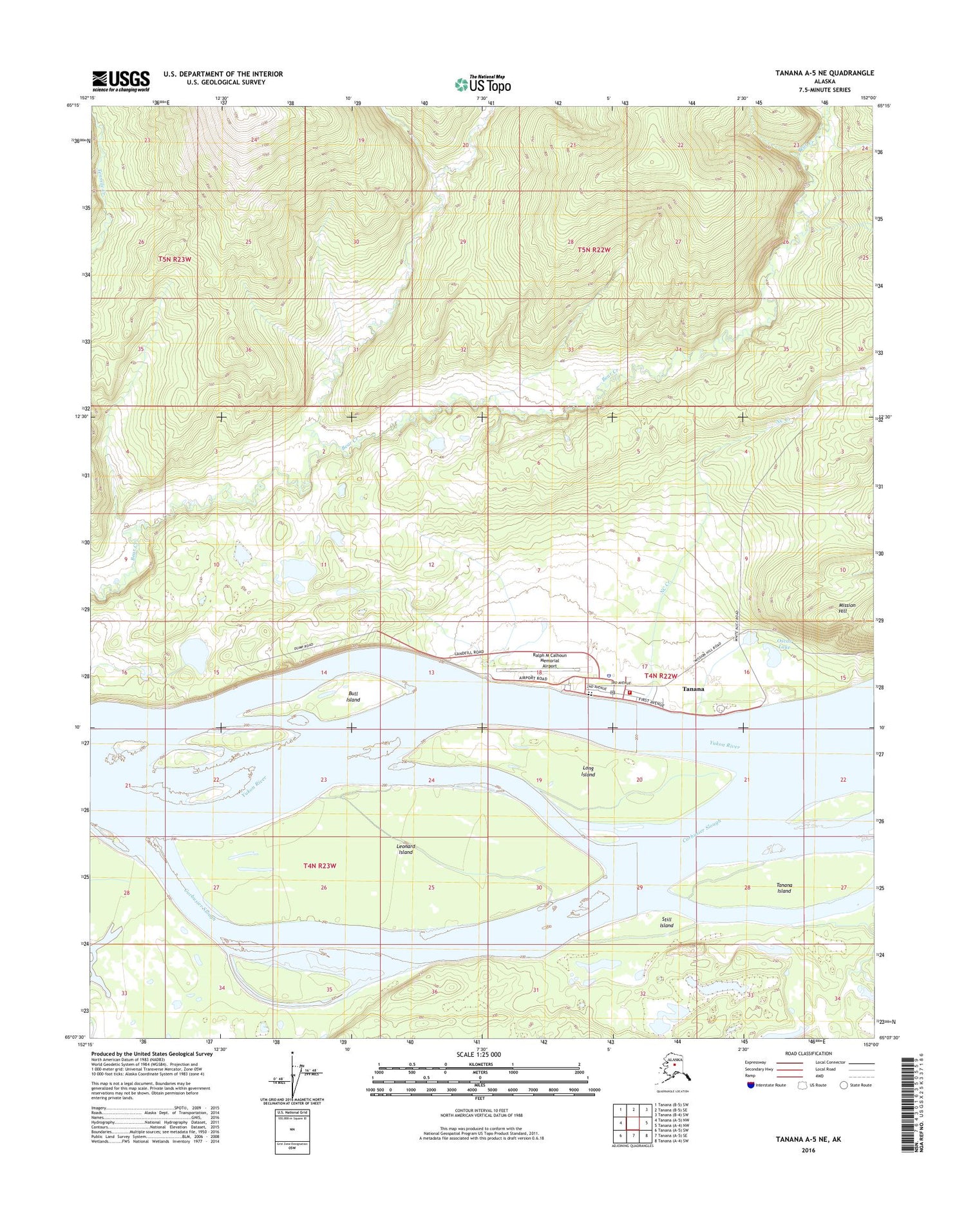 Tanana A-5 NE Alaska US Topo Map Image