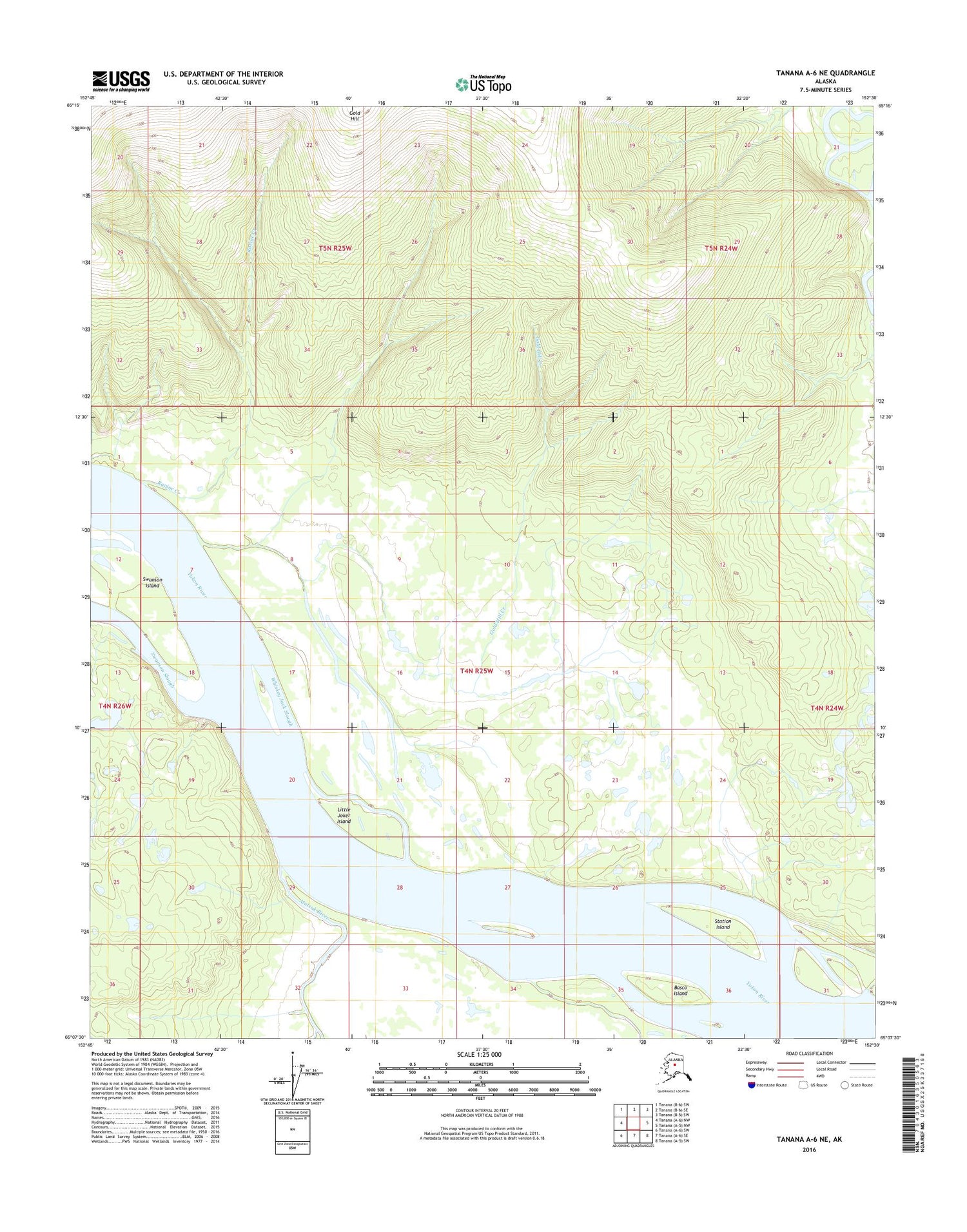 Tanana A-6 NE Alaska US Topo Map Image