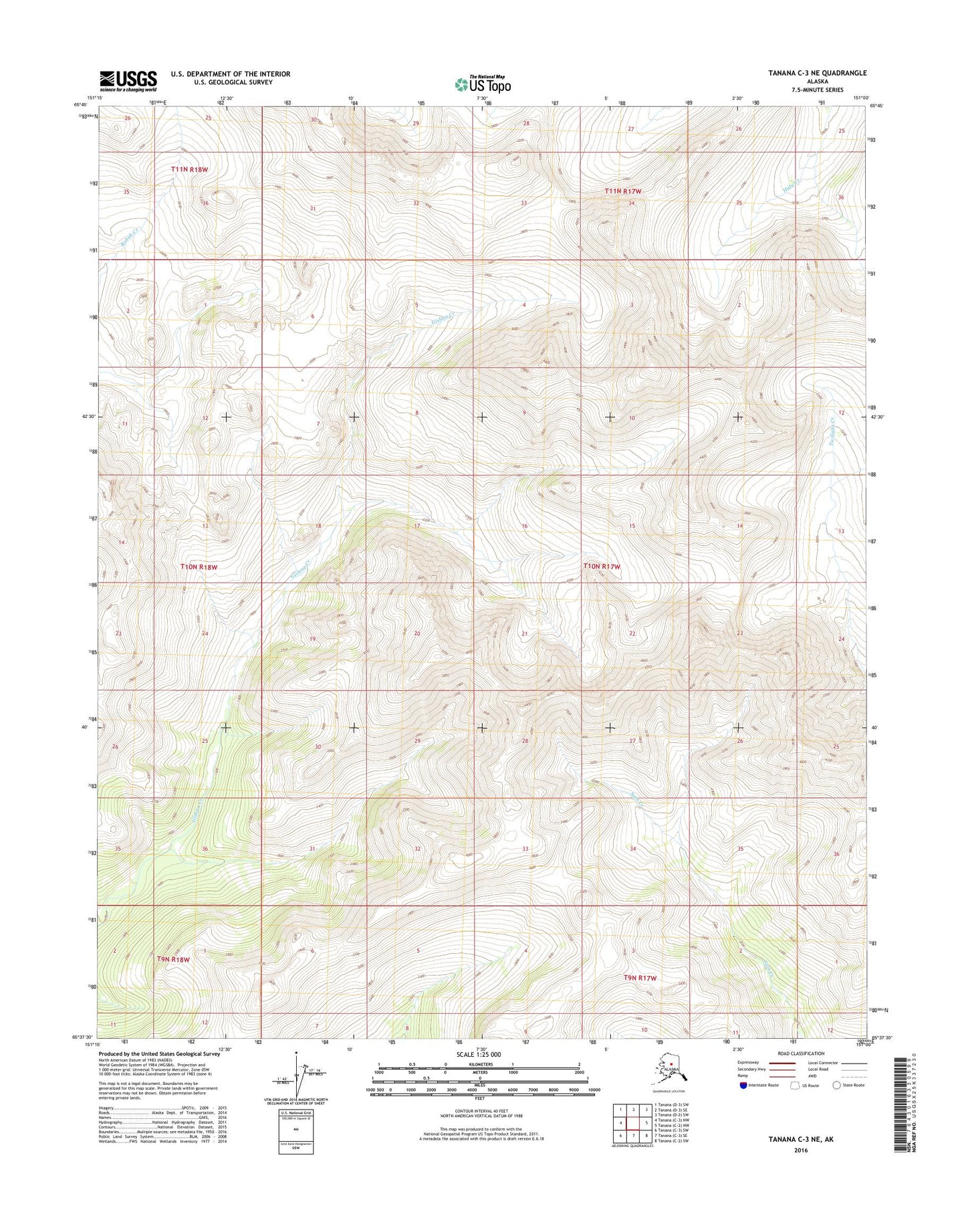 Tanana C-3 NE Alaska US Topo Map Image