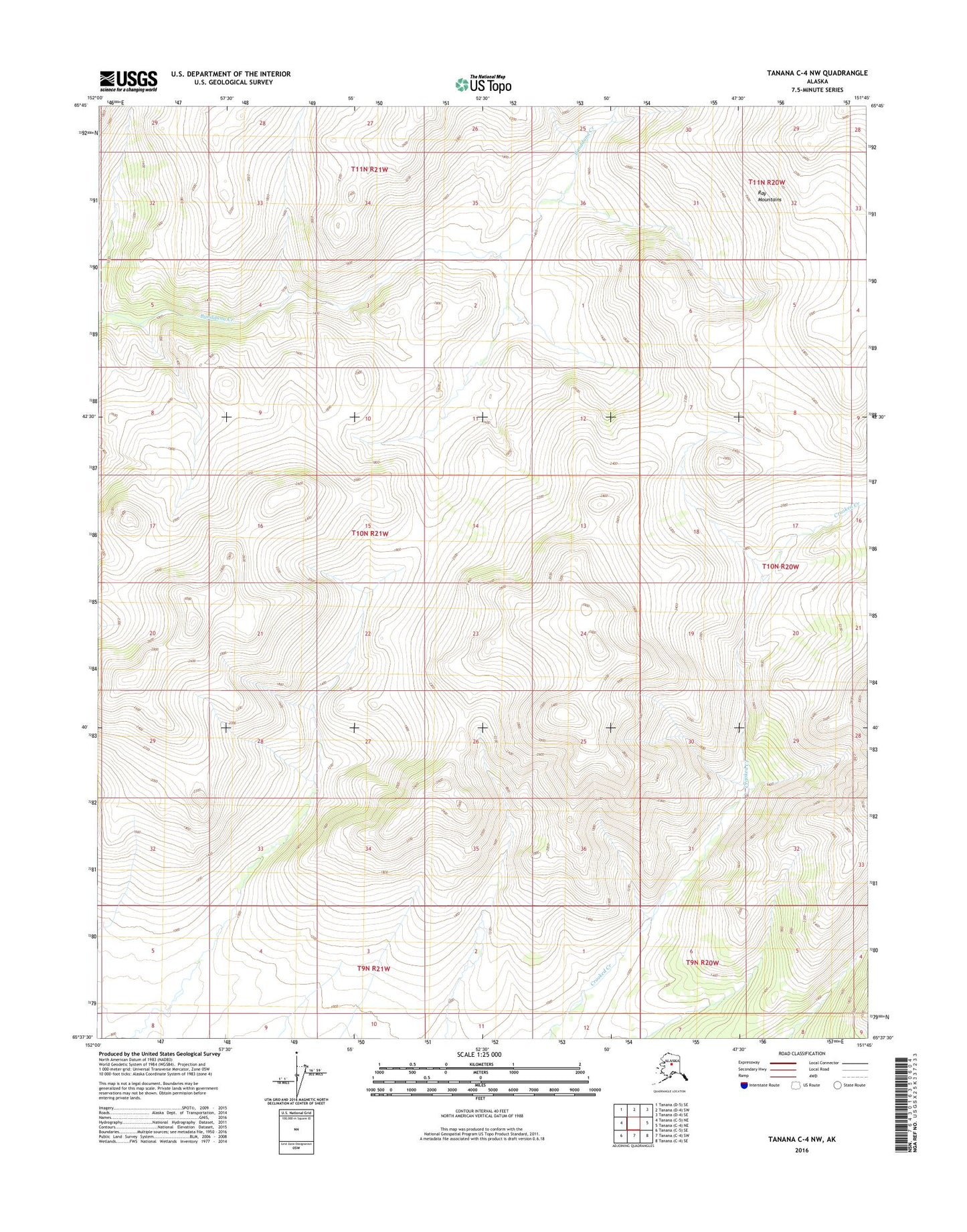 Tanana C-4 NW Alaska US Topo Map Image