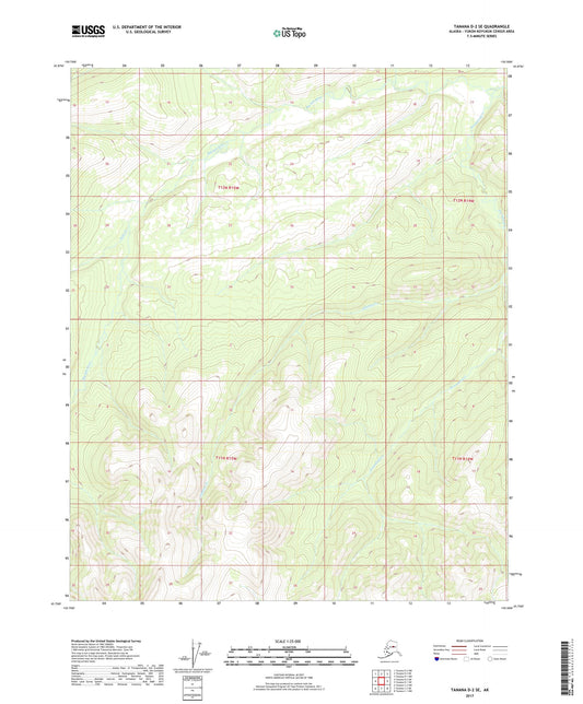 Tanana D-2 SE Alaska US Topo Map Image