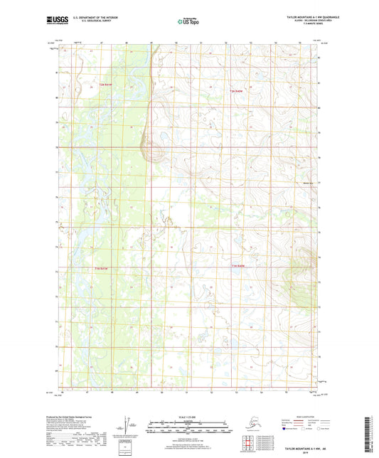 Taylor Mountains A-1 NW Alaska US Topo Map Image