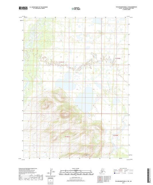 Taylor Mountains A-1 SW Alaska US Topo Map Image
