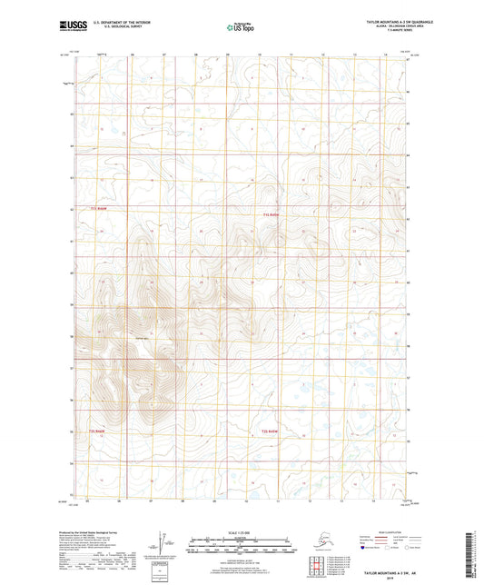 Taylor Mountains A-3 SW Alaska US Topo Map Image