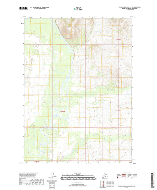 Taylor Mountains A-4 NE Alaska US Topo Map Image