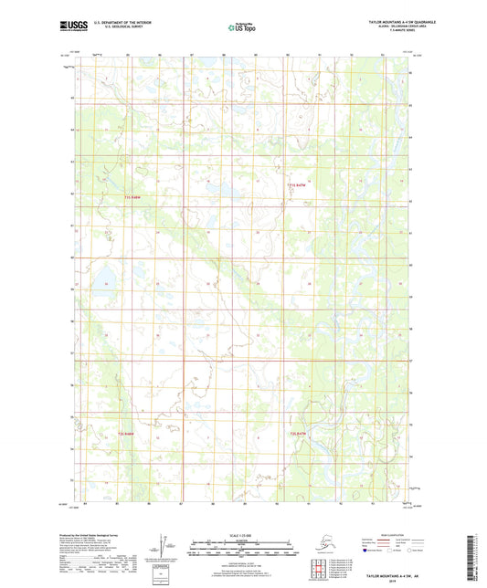 Taylor Mountains A-4 SW Alaska US Topo Map Image
