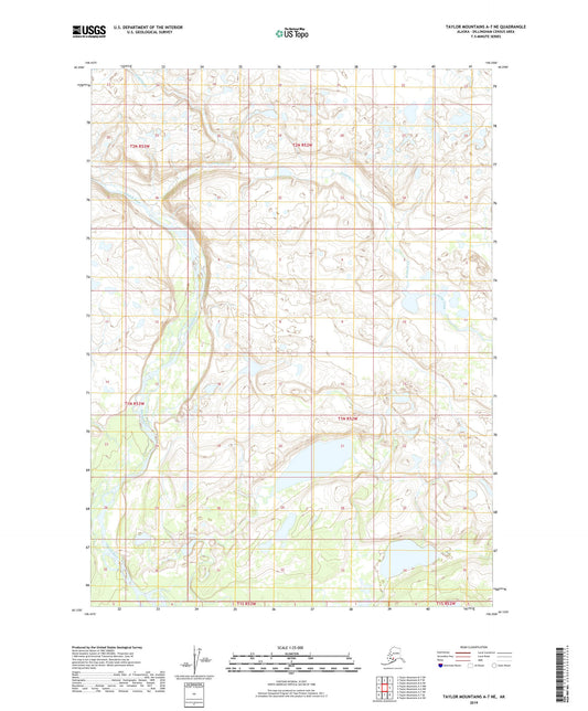 Taylor Mountains A-7 NE Alaska US Topo Map Image
