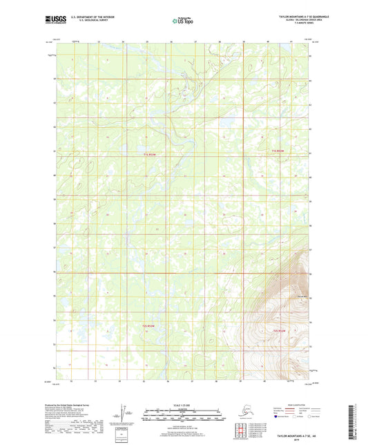 Taylor Mountains A-7 SE Alaska US Topo Map Image