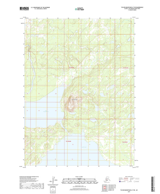 Taylor Mountains A-7 SW Alaska US Topo Map Image