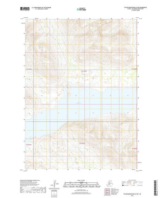 Taylor Mountains A-8 SW Alaska US Topo Map Image