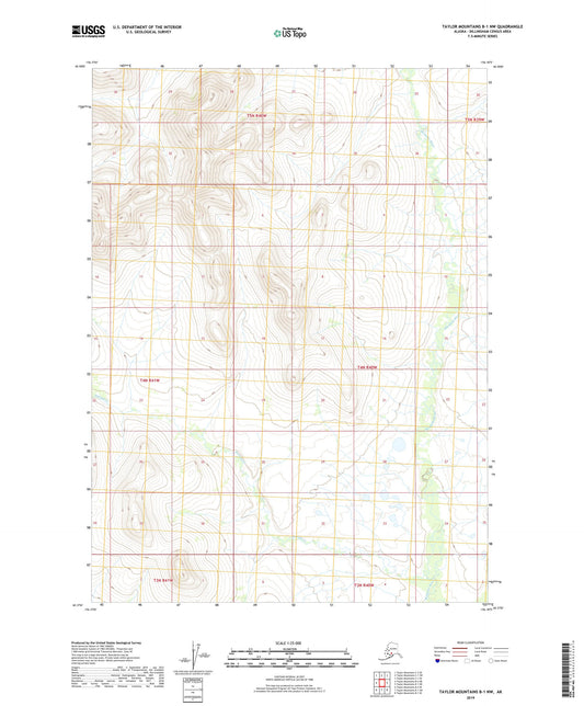 Taylor Mountains B-1 NW Alaska US Topo Map Image