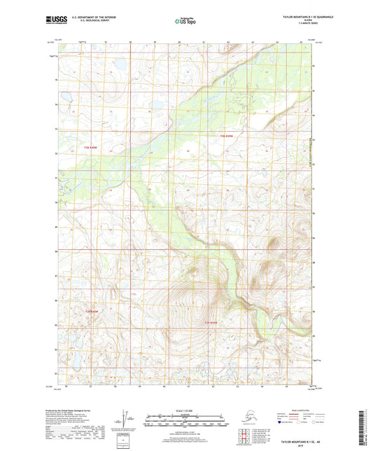 Taylor Mountains B-1 SE Alaska US Topo Map Image