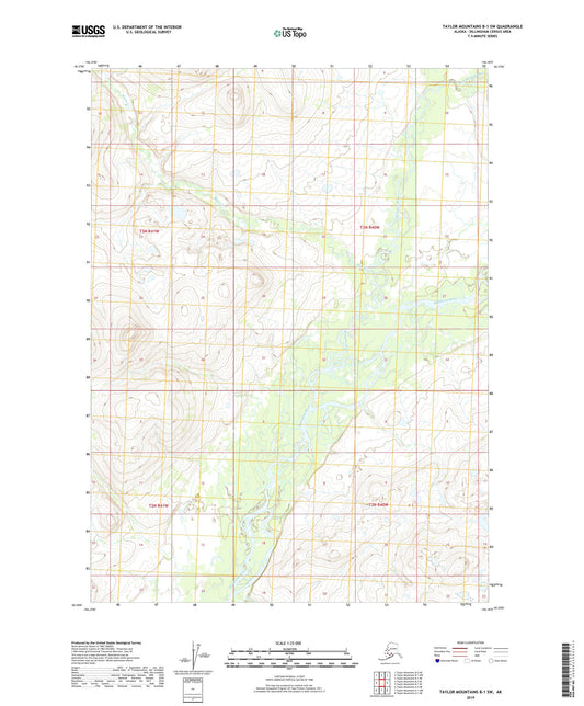 Taylor Mountains B-1 SW Alaska US Topo Map Image