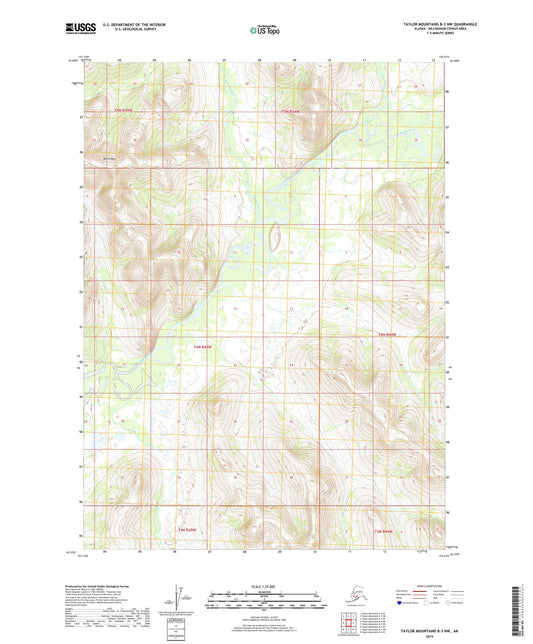 Taylor Mountains B-3 NW Alaska US Topo Map Image