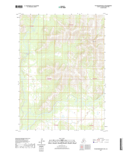Taylor Mountains B-4 NE Alaska US Topo Map Image