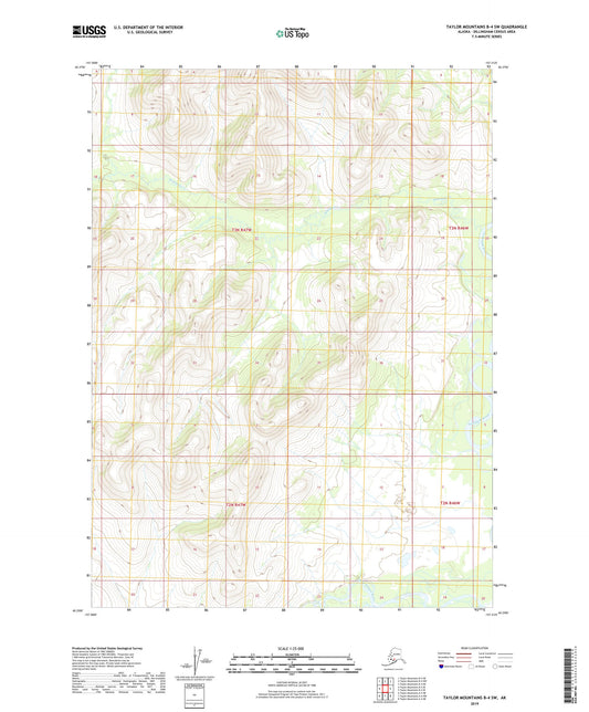 Taylor Mountains B-4 SW Alaska US Topo Map Image