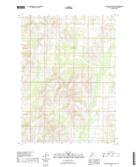 Taylor Mountains C-2 SW Alaska US Topo Map Image